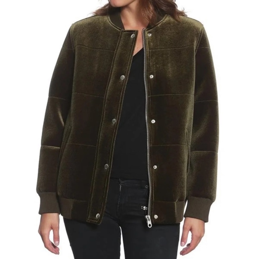 Members Only Green Velvet Bomber Jacket
